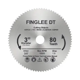 Fl-hss76-3 Finglee Dt 3pcs 3 Inch Hss Circular Saw Blade 80 Teeth High Speed Steel Cut