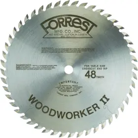 Forrest 616576986978 Woodworker Ii 10 Inch 48 D T K 1/8 A 5/8 Ts Atb Silver