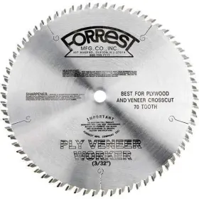 Pvw08707100 Forrest 616576987487 Ply Veneer Worker 8-inch 70 Tooth Atb 3/32-inch Kerf Saw Blade Wi