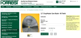 Cm12806115g Forrest Chopmaster 12 Inch 80 Tooth - Carbide Tipped Miter Saw Blade