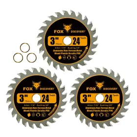 Foxbc3-24t Fox Discovery 3 Inch 24t Carbide Circular Saw Blade Compatible With All Saws Cutt