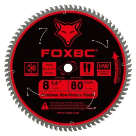 Foxbc 210-80tcg 8-1/4 Inch Metal Cutting Table Saw Blade 80-tooth Tcg For Aluminum Copper