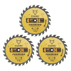 Foxbc 445015491499 4-1/2 Inch Carbide Circular Saw Blade 24t Framing Wood Cutting With 3/8-in