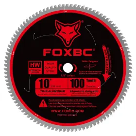 Foxbc 744759642011 10-inch Saw Blade 100-tooth Tcg For Aluminum And Non-ferrous Metal Cutting