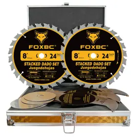 Foxbc B0cbr5r9h7 8 Carbide Stacking Dado Blade Set For Sawstop Jet Dewalt Bosch Saw - 14