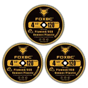 B0dz25ysw8 Foxbc 4-1/2 Inch 120t Circular Saw Blade Plywood Osb Veneer Plastics 3-pack