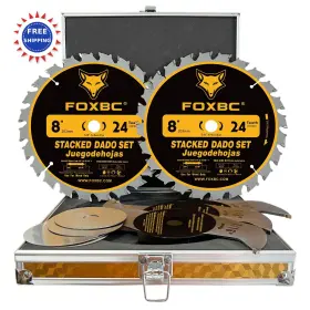 Fox-dado8 Foxbc Carbide Stacking Dado Blade Set 14 Pieces Sawstop Dewalt Bosch Cordless