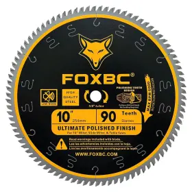Fox1090x Foxbc 10 Inch Saw Blade 90-teeth Ultimate Polished Finish For Black