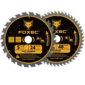 Fox1402448 Foxbc 5-1/2 Inch Circular Saw Blade 24t 48t Fast Framing For Wood Cutting 20mm