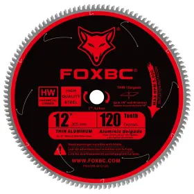 Fox356.m7144820 Foxbc 12 Inch Aluminum Cutting Saw Blade 120t Tooth Tcg With 1-inch Arbor