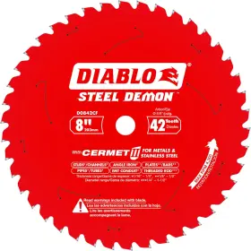 2439313 Freud Diablo Steel Demon Cermet Ii Saw Blade For Thick Metal - 8 Inch Diameter 42 Tcg Tee