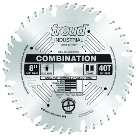 B00004t7a2 Freud Lu84m008 8in Combination Blade 40 Tooth For Miter And Table Saws