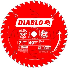 B00008wq2g Freud Diablo 7-1/4 Inch 40t Finish Saw Blade For Wood - Smooth Crosscuts