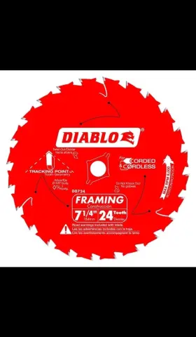 D0724w Freud Diablo 7-1/4 Inch X 24 Diamond-out Saw Blade