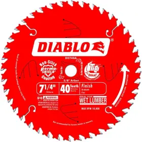 D0740a Freud Diablo 7-1/4-inch 40t Atb Finishing Saw Blade 7-1/4 Inch Red