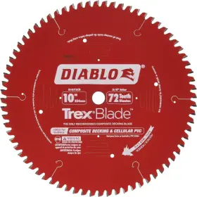 D1072cd Freud Diablo Trexblade Saw Blade For Composites And Plastic - 10 Inch Diameter 72 Mtcg Te