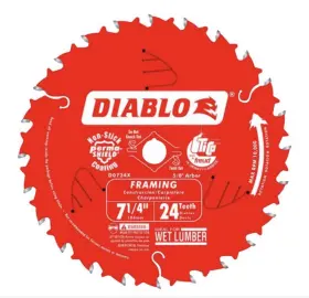 F0724a Freud Diablo 7 1/4 Inch Carbide Tipped Framing Saw Blade 10 Pack