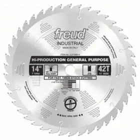 Lu71m014 Freud Circular Saw Blade 14 Inch 42 Teeth 0.17 Cut Wd 1 Arbor