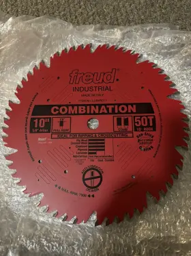 Lu84r011 Freud New Industrial Combination Saw Blade 10 Inch 50t 5/8 Arbor