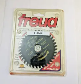 Freud Tk001 New Titanium Thin Kerf Trim Saw Blade 4-3/8 Inch 36t With 3/4 Or 3/8 Bore