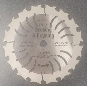 Tk103 Freud Two 2 Saw Blades For Decking And Framing 7-71/4 Inch 16t 5/8 Bore