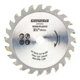Genesis 705353640674 3-1/2 Inch 24-teeth Tungsten Carbide-tipped Circular Saw Blade For Wood And Plast