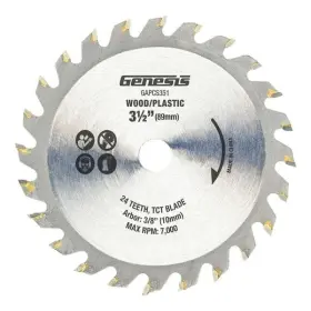 Genesis 811285020382 3-1/2 Inch 24-teeth Tungsten Carbide-tipped Circular Saw Blade Wood And Plastic