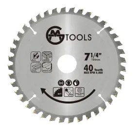 Csb-7-1 Gmtools Csb-7-1/4 40t 7-1/4 Inch 40 Teeth Carbide Tipped Circular Saw Blade With 5/8-inch Arbor Pr