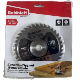 G09630 Goldblatt 6-1/4 Inch 36t Carbide-tipped Wood Cutting Saw Blade
