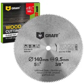 130t Graff 814282013704 5-1/2 Inch 140mm Carbon Steel Circular Saw Blade Disc 3/8 12z