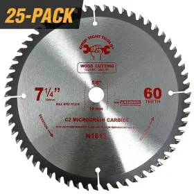 N1613-25 Grip Tight Tools Circular Saw Blade Classic 60-tooth Tungsten 25-pack