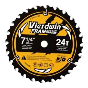 Guangzhong Tools 6975960330006 7-1/4 Inch Circular Saw Blade With 5/8 Arbor 24 Teeth Precision Wood