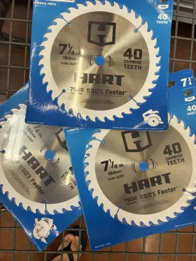 Hacsb02 Hart 3 Pack 7-1/4 Inch Carbide Tipped Circular Saw Blade 40t 7500rpm