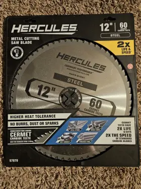 Ha25-b1261 Hercules Ha25-b1280 12 Inch 60 Carbide Teeth 1 Arbor Steel Circular Saw Blade