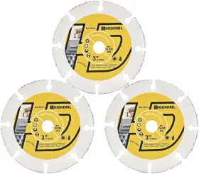 Highdril 445003689624 3 Inch Circular Saw Blade - 3pcs Carbide Wood Cutting Disc With Arbor 1