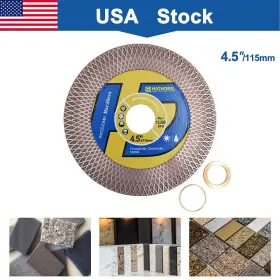 Highdril 739929073542 1pc 4.5 Inch /115mm Diamond Cutting Grinding Disc Porcelain Ceramic Marble Saw Blade