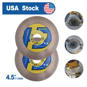 Highdril 791180073495 2pcs 4.5inch Diamond Cutting Grinding Disc/wheel Saw Blade Porcelain Marble Tile