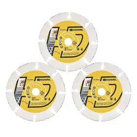 Hc511003111003 Highdril 3 Inch Circular Saw Blade - 3pcs Carbide Wood Cutting Disc With Arbo