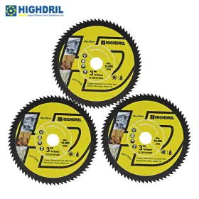 Hc900003111003 Highdril Diamond Saw Blade 3pcs/set 3 Inch Cutting Disc For Metal Wood Aluminum Wheel