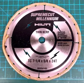 00258103 Hilti 7-1/4 X 5/8 24 Tooth Supremecut Millennium Thin Kerf Circular Saw Blade