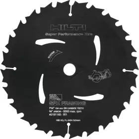 5-pie Hilti 313019886818 Spx 7-1/4 Inch 24-teeth Wood Framing Carbide Tipped Circular Saw Blade For