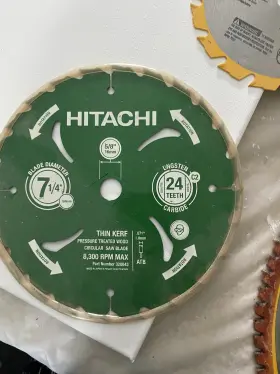 320843 Hitachi 7-1/4 Inch 24t Thin Kerf Circular Saw Blade C3 Tungsten Carbide