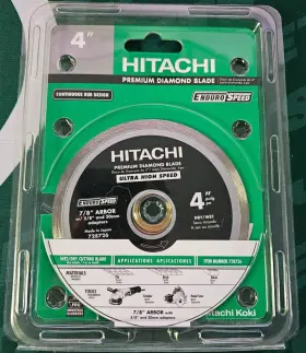 728726 Hitachi 754005287262 4 Inch Dry/wet Masonry Saw Blade