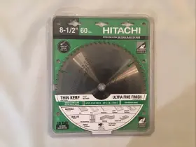 998862 Hitachi 8-1/2 Inch X 60-tooth Fine Finish Saw Blade Thin Kerf For Wood 5/8 Bore