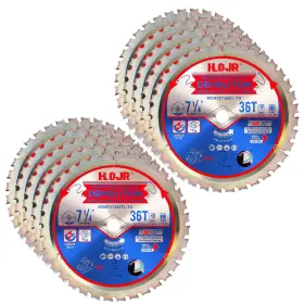 Hojr 683125313493 10-pack 7-1/4 Inch 36 Tooth 5/8 Arbor Demolition Circular Saw Blade Woodworking Ta