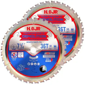 Hojr 683125314650 2-pack 7-1/4 Inch 36 Tooth 5/8 Arbor Demolition Circular Saw Blade Woodworking Ta S