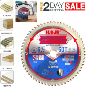 Hojr Wb65t6010l-ta Disco De Sierra 6 1/2 Inch 60 Dientes Para Cortar Madera Antiadherente T Rmico