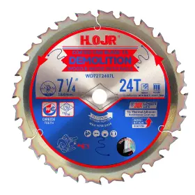 Wd65t2407l Hojr Demolition Circular Saw Blade Woodworking Ta Series 7-1/4 Inch 24 Tooth 5/8 Arb