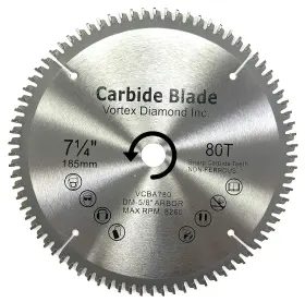 Inc. 445038331390 Vab 7-1/4 Inch 80 Teeth Tct Non-ferrous Metal Cutting Circular Saw Blade With Dm