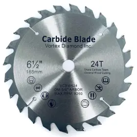 Inc. 744759452191 Vwb 6-1/2 Inch 24 Teeth Tct General Purpose Hard And Soft Wood Saw Blade In